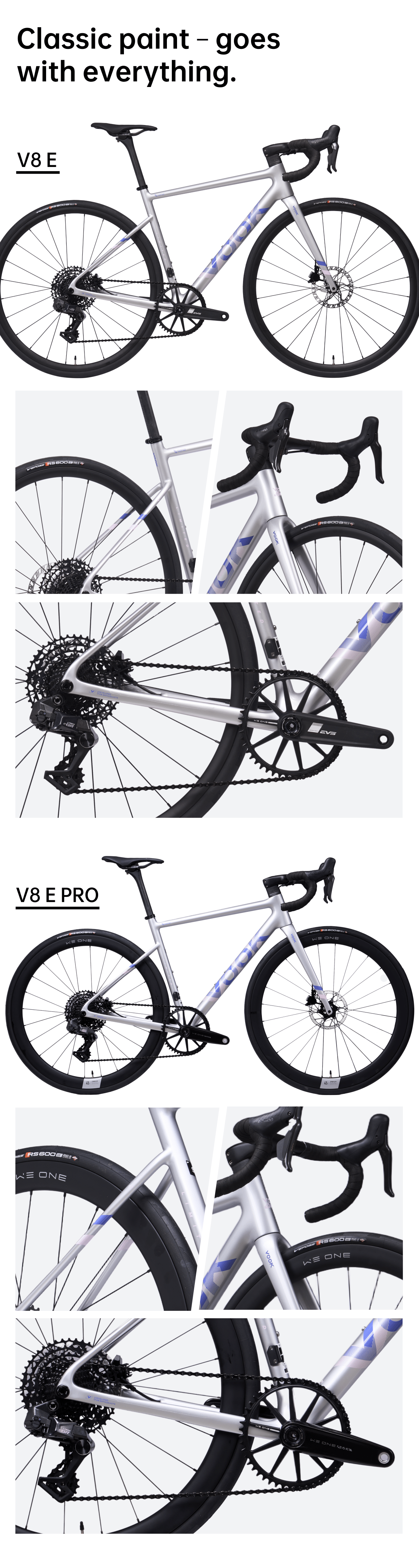V8E bicycle and component photographs