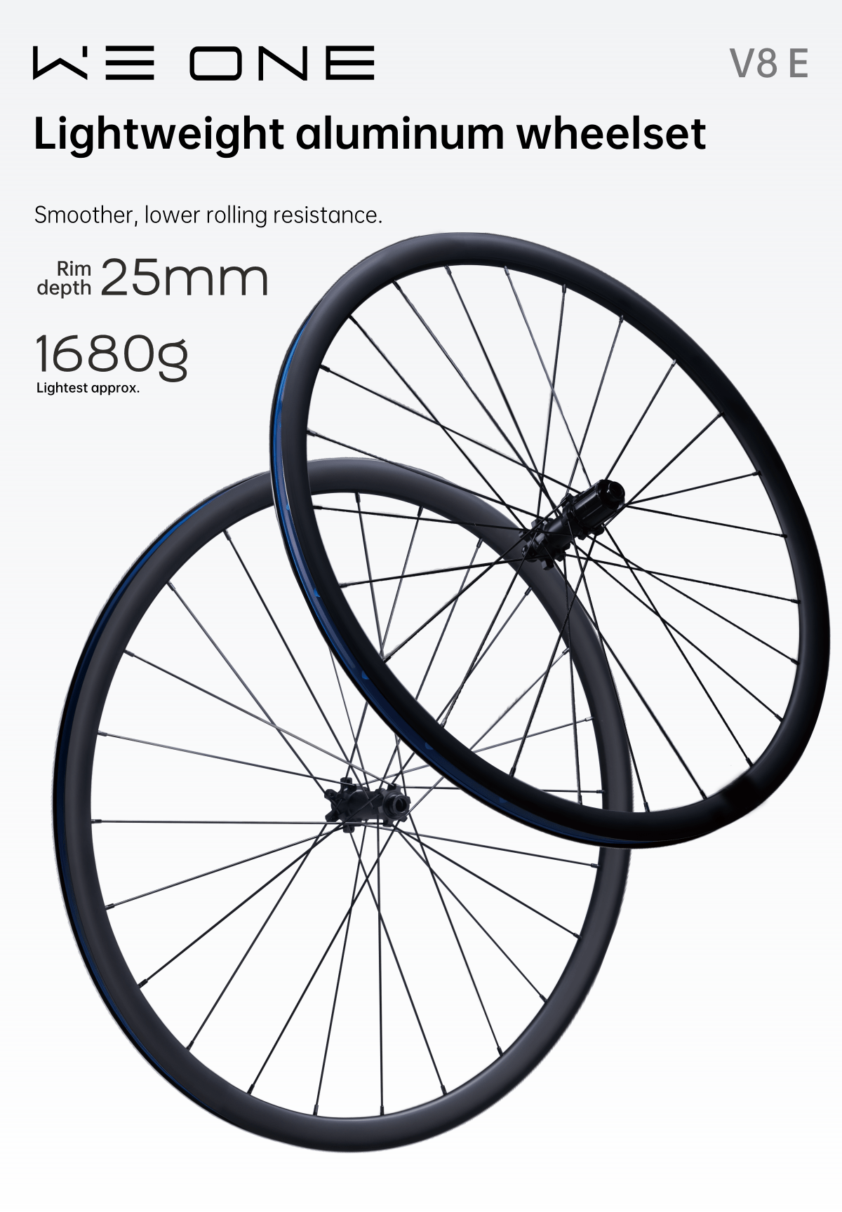 Standard V8E WE ONE 25 mm aluminium ratchet-hub wheelset