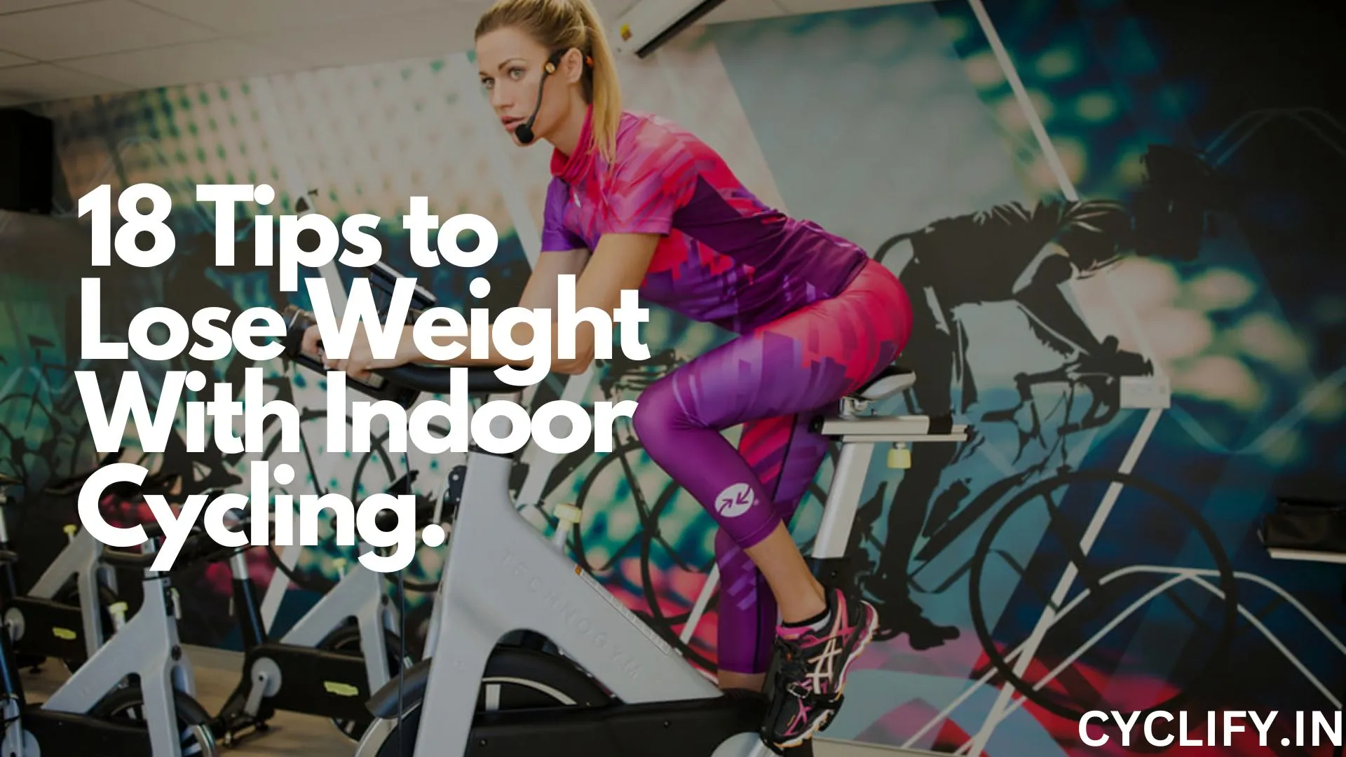 Lose weight with Indoor Cycling - A girl riding a stationary bike.