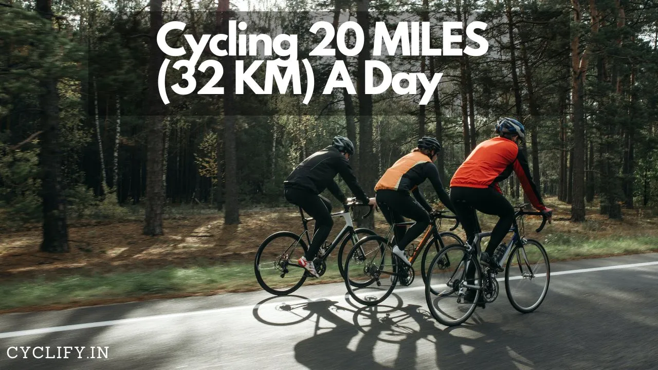 Cycling 20 Miles a Day - Three cyclists riding together in the woods.