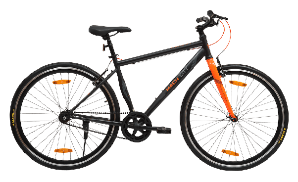 A Black Mach Gearless Bicycle.
