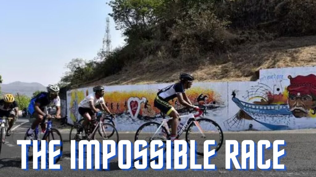 Cyclist riding at the The Impossible race.