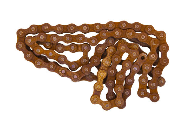 Old rusty bicycle chain